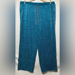 Nautica Dark Turquoise Polka Dotted Pajama Pants Size XL